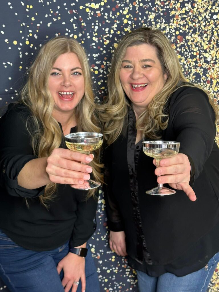 Kathy and Stacy Toast at Content And Cocktails